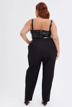 Black Slim Pant Frill Pocket -You And All Fashion Store cbt0362 36ab black 5