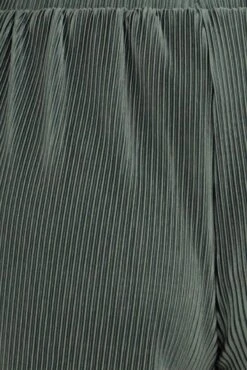 Green High Rise Plisse Elastic Waist Shorts -You And All Fashion Store cbt1071x 36pb olive 6