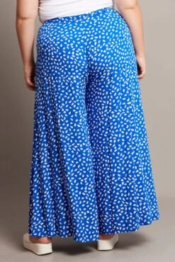 Blue Geo Flared Wide Leg Pants -You And All Fashion Store cbt1080 10ab geo 5