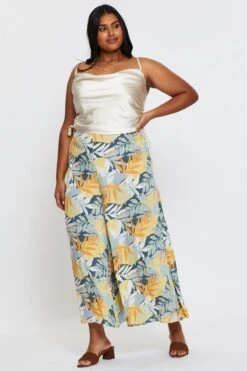 Print Wide Leg Pants High Rise -You And All Fashion Store cbt1080 33b print 3