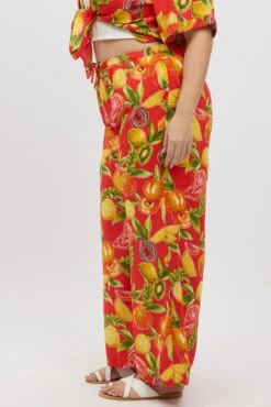 Red Abstract Elastic Waist Wide Leg Pants -You And All Fashion Store cbt13064bx 47ab abstract 4