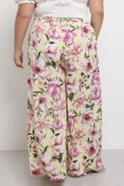 Yellow Floral Drawstring Waist Floral Wide Leg Pants -You And All Fashion Store cbt13064d 47ab floral 4