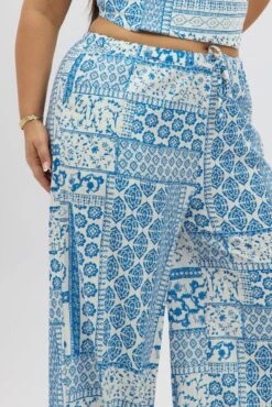 White Boho Elastic Waist Wide Leg Linen Blend Pants -You And All Fashion Store cbt13064dx 47ab boho 6