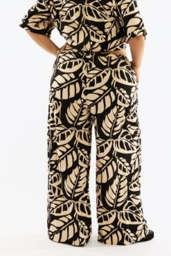 Black Floral Wide Leg Pants High Rise -You And All Fashion Store cbt13064ex 47a floral 5