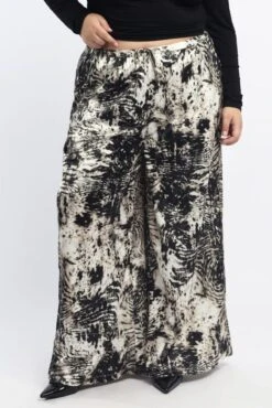 Black Animal Print Drawstring Waist Wide Leg Zebra Pants -You And All Fashion Store cbt13064qx 47a animal pri 3