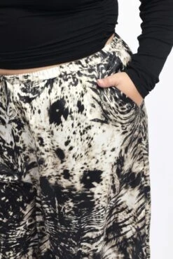Black Animal Print Drawstring Waist Wide Leg Zebra Pants -You And All Fashion Store cbt13064qx 47a animal pri 6