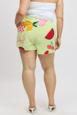 Green Abstract Elastic Waist Shorts -You And All Fashion Store cbt13184ax 47ab abstract 5