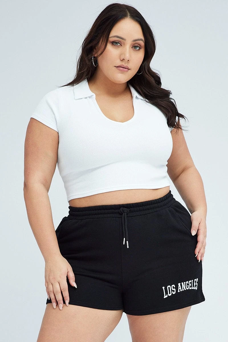 Black Track Shorts High Waist 1 Black Track Shorts High Waist