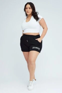 Black Track Shorts High Waist 8 Black Track Shorts High Waist -You And All Fashion Store cbt1419c 84p black 3