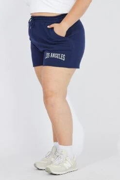 Blue Track Shorts High Waist -You And All Fashion Store cbt1419e 84p navy 4