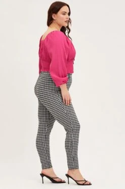 Check Elastane Leggings High Rise -You And All Fashion Store cbt14500p 52ab check 4