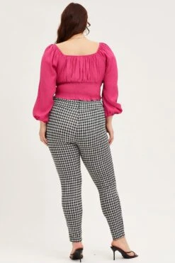 Check Elastane Leggings High Rise -You And All Fashion Store cbt14500p 52ab check 5