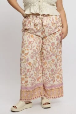 Beige Boho Tie Front Pants 8 Beige Boho Tie Front Pants -You And All Fashion Store cbt15606a 35a boho 3