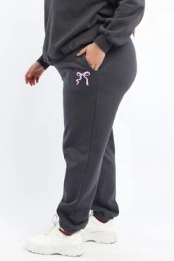 Grey Bow Print Track Pants -You And All Fashion Store cbt2117cx 84a charcoal 4