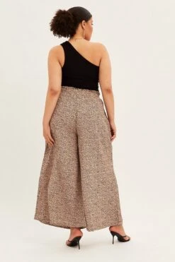 Animal Print Wide Leg Pants High Rise -You And All Fashion Store cbt2320d 38pb animal prt 5