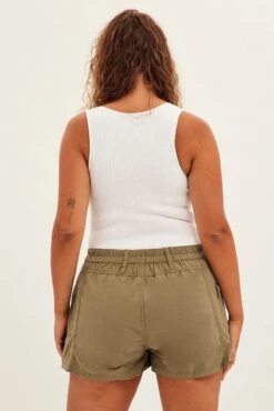 Green Cargo Shorts High Rise -You And All Fashion Store cbt2569 38pb khaki 5