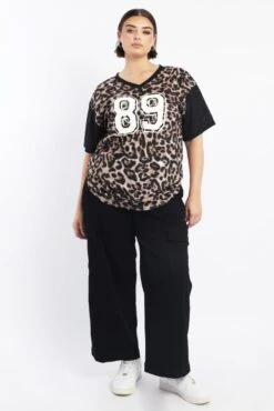 Black Stretch Cotton Elastic Waist Cargo Pants