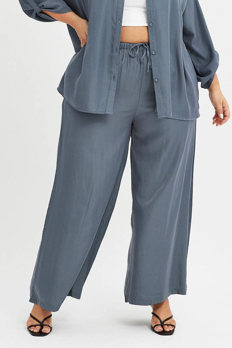 Grey Wide Leg Pants High Rise 2 Grey Wide Leg Pants High Rise - Image 2