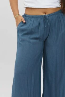 Blue Textured Wide Leg Pants 11 Blue Textured Wide Leg Pants -You And All Fashion Store cbt2754x 47ab slate 6