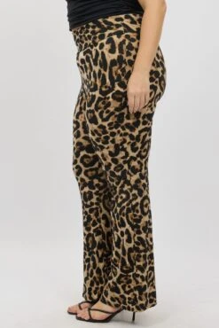 Brown Animal Print Jersey Leopard Flare Pants -You And All Fashion Store cbt3023p 84ab animal pri 4