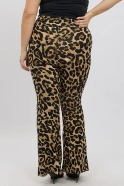 Brown Animal Print Jersey Leopard Flare Pants -You And All Fashion Store cbt3023p 84ab animal pri 5