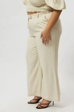 Beige Wide Leg Pants High Rise -You And All Fashion Store cbt3054e 47ab oatmeal 4