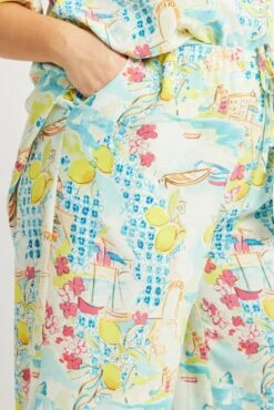 Multi Abstract Drawstring Waist Wide Leg Pants -You And All Fashion Store cbt3064bx 47a abstract 6