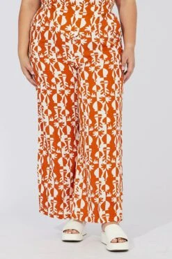 Multi Abstract Wide Leg Pants High Rise -You And All Fashion Store cbt3064cx 47pb abstract 3