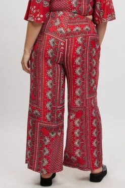 Red Boho Elastic Waist Wide Leg Pants -You And All Fashion Store cbt3064hx 47a boho 5