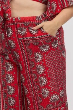 Red Boho Elastic Waist Wide Leg Pants -You And All Fashion Store cbt3064hx 47a boho 6
