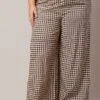 Brown Geo Wide Leg Pants High Rise