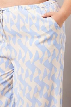 Blue Abstract Wide Leg Pants High Rise 11 Blue Abstract Wide Leg Pants High Rise -You And All Fashion Store cbt3064ux 47pb abstract 6