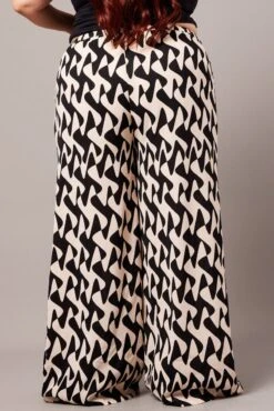 Black Abstract Wide Leg Pants High Rise 10 Black Abstract Wide Leg Pants High Rise -You And All Fashion Store cbt3064vx 47p abstract 5