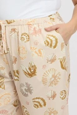 Beige Abstract Wide Leg Linen Blend Tie Waist Pants -You And All Fashion Store cbt3064x 10a abstract 6