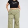 Green Parachute Pants Cargo