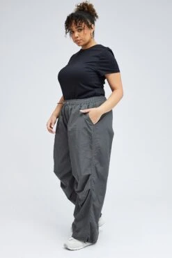Grey Parachute Cargo Pants -You And All Fashion Store cbt3073 38p charcoal 4