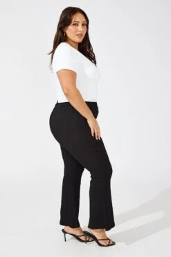 Black Flare Leg Pants High Rise -You And All Fashion Store cbt3081 81pb black 4