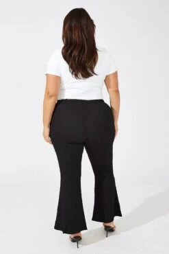 Black Flare Leg Pants High Rise -You And All Fashion Store cbt3081 81pb black 5