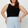 Blue Shorts High Rise Shirred Waist