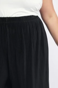 Black Fine Pleat Cropped Wide Leg Pants -You And All Fashion Store cbt31344a 35ab black 5
