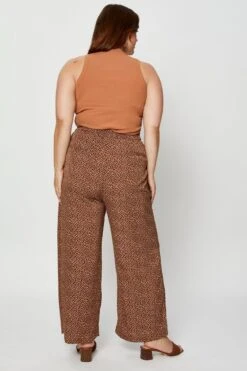Brown Wide Leg Pants High Rise Waist Tie -You And All Fashion Store cbt31426a 10a choclate 5