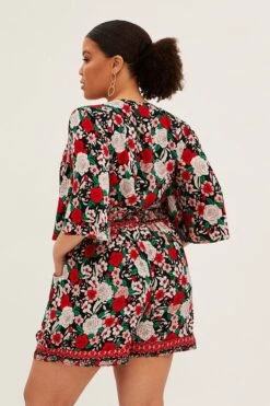 Multi Boho Elastic Waist Shorts -You And All Fashion Store cbt31656 34ab boho 5