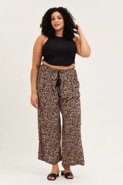 Animal Print High Rise Wide Leg Pants -You And All Fashion Store cbt31774 38p animal prt 3