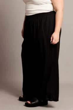 Black Shirred Waist Wide Leg Pants -You And All Fashion Store cbt31817 10ab black 4