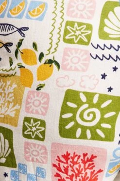 Multi Abstract Elastic Waist Linen Blend Shorts -You And All Fashion Store cbt3184ax 47a abstract 6