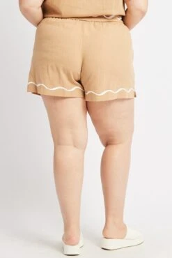 Beige Elastic Waist Pull On Shorts 10 Beige Elastic Waist Pull On Shorts -You And All Fashion Store cbt3184fx 47ab beige 5