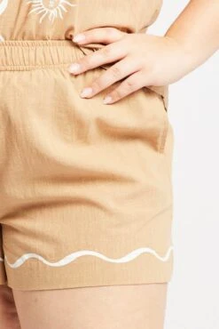 Beige Elastic Waist Pull On Shorts 11 Beige Elastic Waist Pull On Shorts -You And All Fashion Store cbt3184fx 47ab beige 6