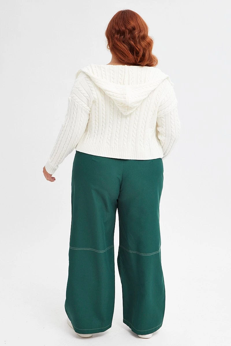 Green Cargo Pant Wide Leg Contrast Stitch 5 Green Cargo Pant Wide Leg Contrast Stitch - Image 5