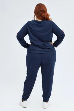 Multi Track Pants Contrast Elastic Waist Relaxed -You And All Fashion Store cbt31872x 84ab multi 5
