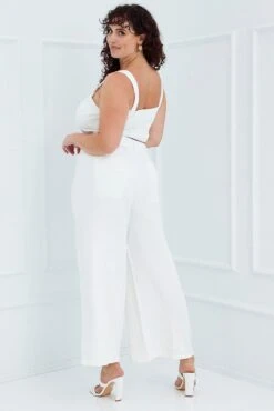 White Wide Pants Waist Seam -You And All Fashion Store cbt31900x 81a white 5